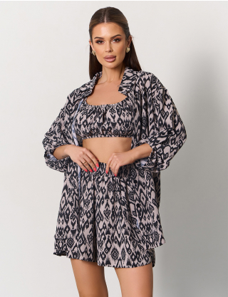 Картинка Костюм бежевий з принтом 