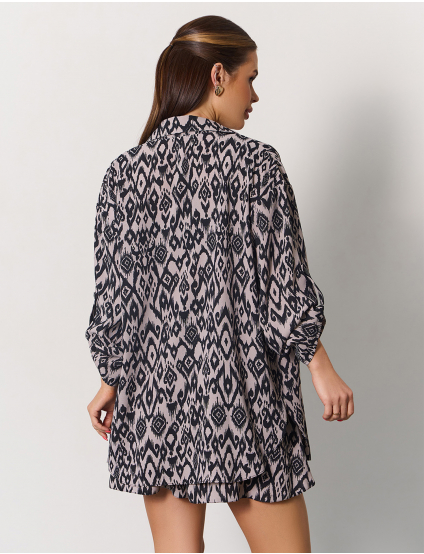 Картинка Костюм бежевий з принтом 