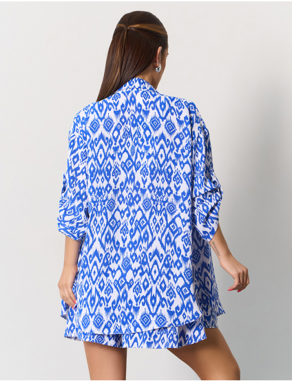 Картинка Костюм синій з принтом 