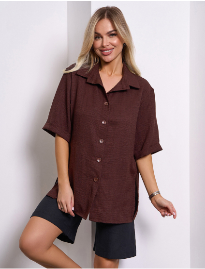 Картинка Сорочка темно-коричнева 