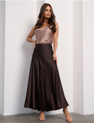 Картинка Спідниця максі коричнева 