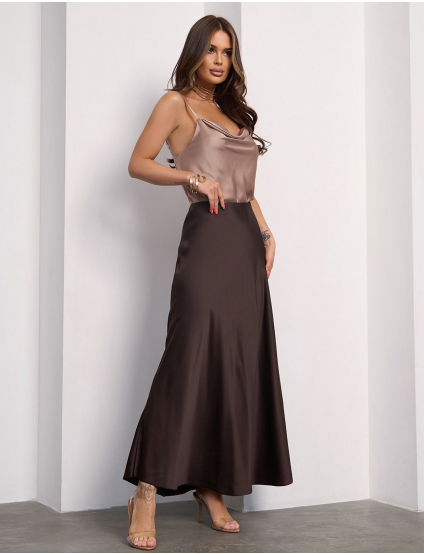 Картинка Спідниця максі коричнева 