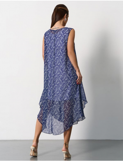 Картинка Сарафан міді синій з принтом 
