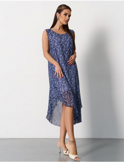 Картинка Сарафан міді синій з принтом 
