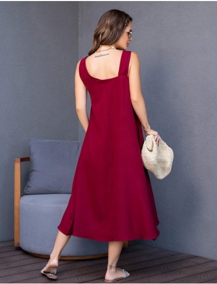 Картинка Сарафан міді бордовий