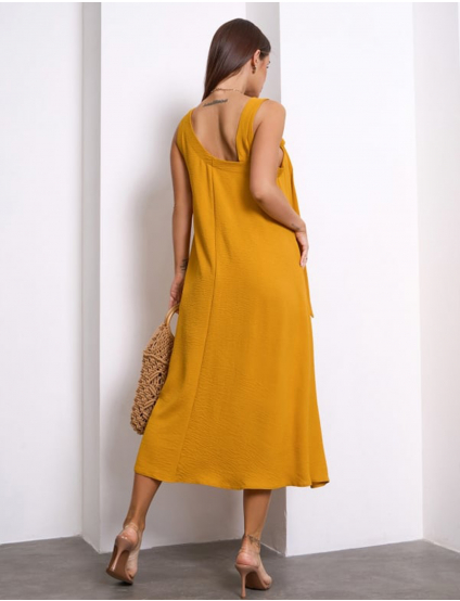 Картинка Сарафан міді помаранчевий 