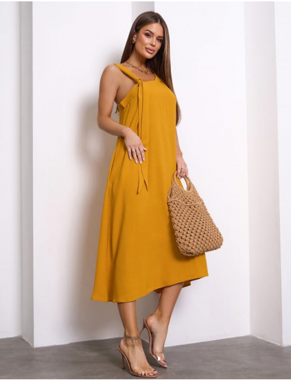 Картинка Сарафан міді помаранчевий 