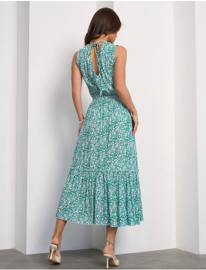 Картинка Сукня максі зелена з принтом 