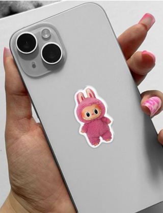 Картинка Об'ємна 3D наліпка "Labubu Pink"