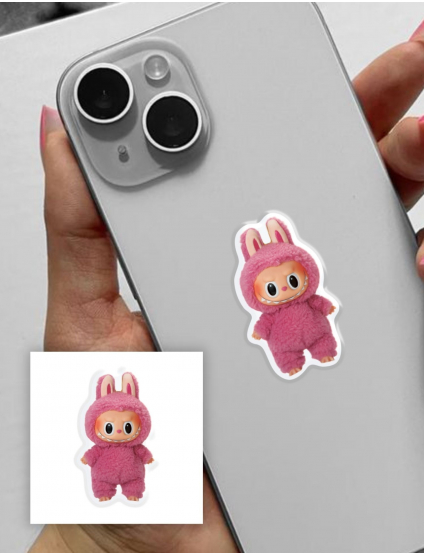 Картинка Об’ємна 3D наліпка Labubu Pink
