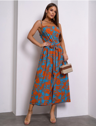 Картинка Сарафан максі синій з принтом 