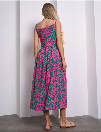 Картинка Сарафан максі зелений з принтом 