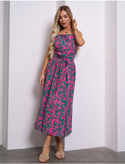 Картинка Сарафан максі зелений з принтом 