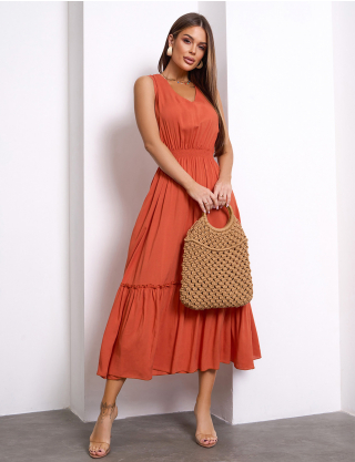 Картинка Сукня максі помаранчева 