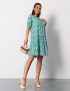 Картинка Сукня міді зелена з принтом 