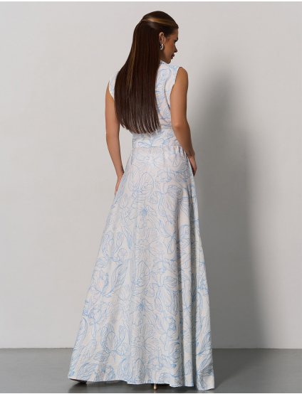 Картинка Сукня максі біла з принтом 