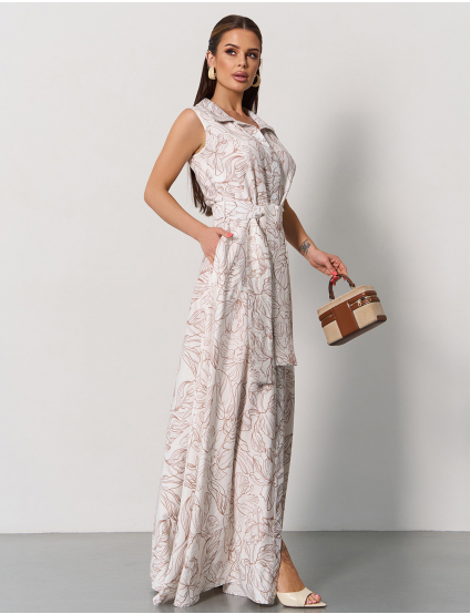 Картинка Сукня максі біла з принтом 