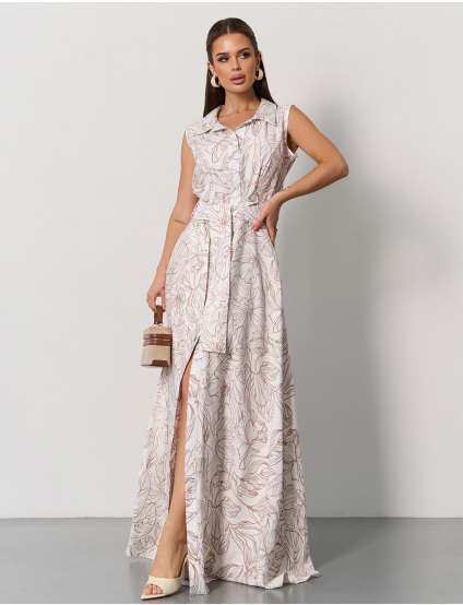 Картинка Сукня максі біла з принтом 