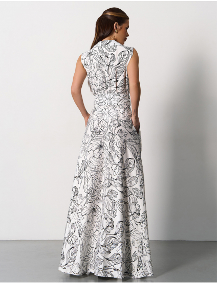 Картинка Сукня максі біла з принтом 