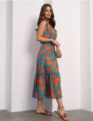 Картинка Сукня максі блакитна з принтом 