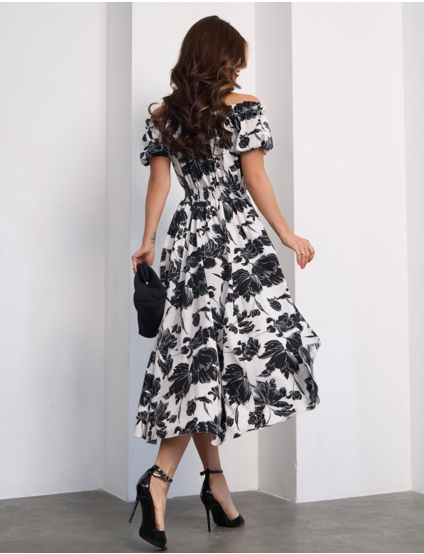 Картинка Сукня максі біла з принтом 