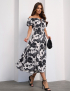 Картинка Сукня максі біла з принтом 