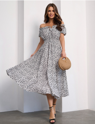 Картинка Сукня максі біла з принтом 