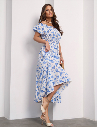 Картинка Сукня міді біла з принтом 