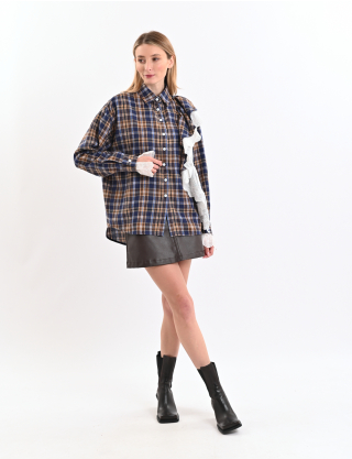 Картинка Сорочка картата синьо-коричнева