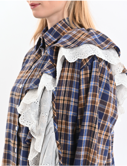 Картинка Сорочка картата синьо-коричнева