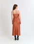 Картинка Сатинова сукня теракотового кольору на тонких бретелях