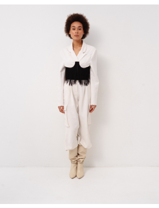 Картинка Корсет чорний з бахромою