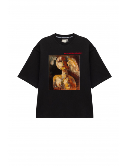 Картинка Футболка чорна з принтом