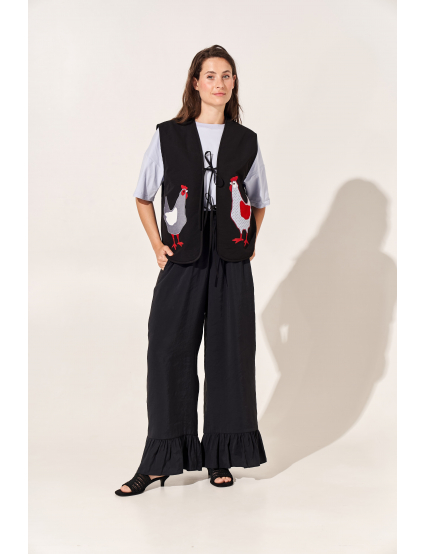 Картинка Жилет "Курочки" чорний 