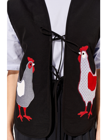 Картинка Жилет "Курочки" чорний 