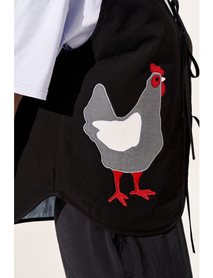 Картинка Жилет "Курочки" чорний 