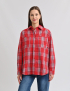 Картинка Сорочка червона в клітинку з накладними кишенями