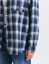 Картинка Сорочка блакитна в клітинку з накладними кишенями