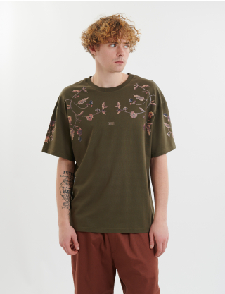 Картинка Футболка "Козацька вишивка" темно-зелена 