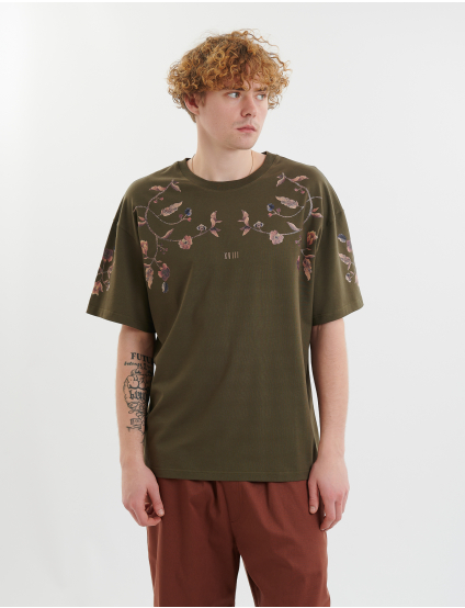 Картинка Футболка "Козацька вишивка" темно-зелена 