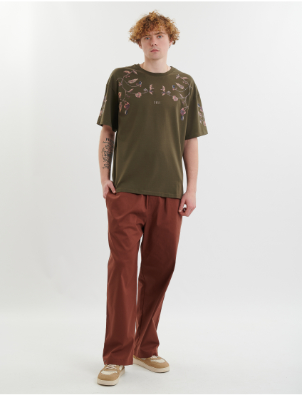 Картинка Футболка "Козацька вишивка" темно-зелена 