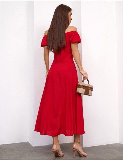 Картинка Сукня міді червона 