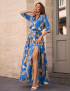 Картинка Сукня максі блакитна з принтом 
