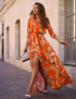 Картинка Сукня максі помаранчева з принтом 