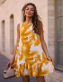 Картинка Сукня міні жовта з принтом 