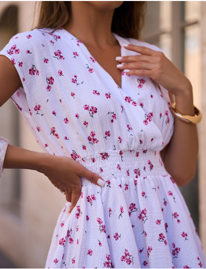 Картинка Сукня міні біла з принтом 