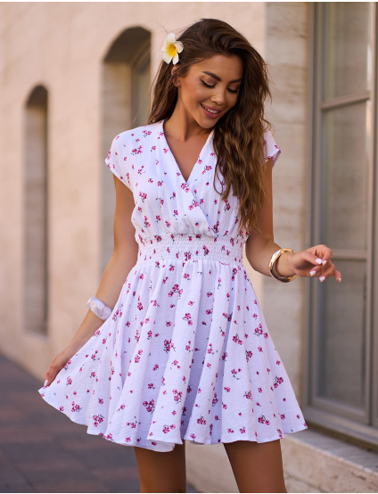 Картинка Сукня міні біла з принтом 
