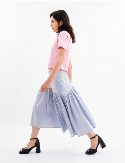 Картинка Спідниця "СОРОЧКОВА" міді блакитна