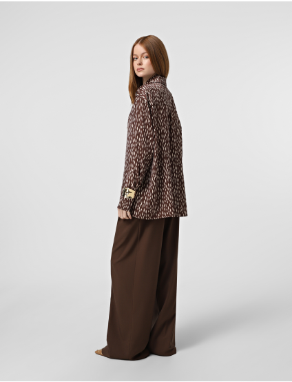 Картинка Сорочка світло-коричнева з прнитом 