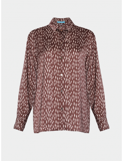 Картинка Сорочка світло-коричнева з прнитом 